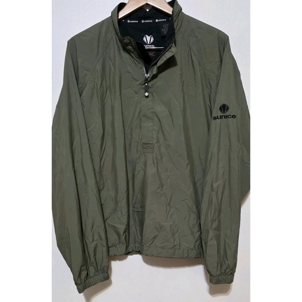 Sunice Golf Men Olive Green Weather Series Jacket Pullover Zip Windbreaker M New